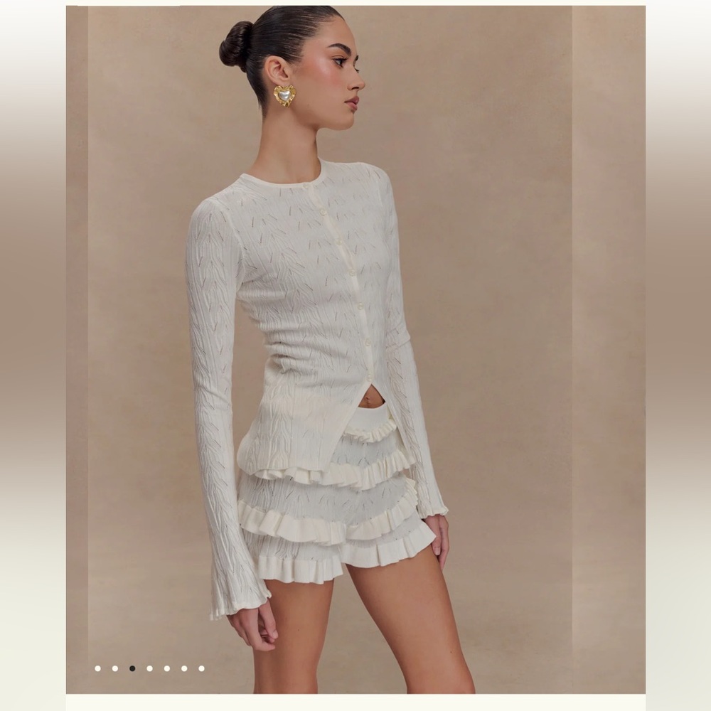 Meshki Cream Ruffle Skirt Ensemble - Picture 2 of 5